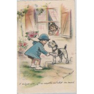 Carte Postale Germaine BOURET – Cheval Equitation – Signée – 1939/45