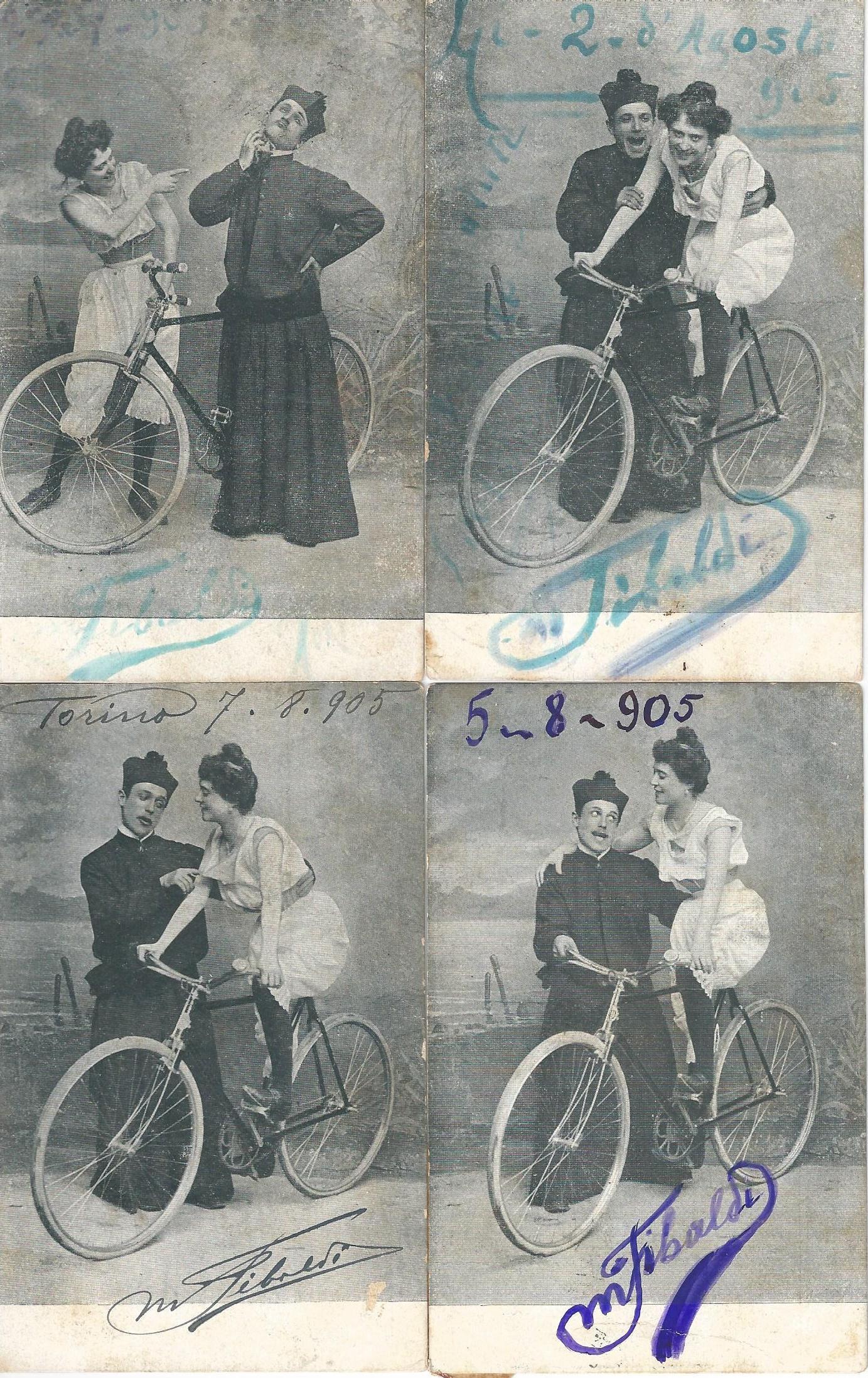 4 Cartes D Un Cure Coquin Vers 1900